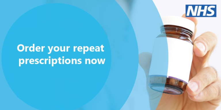 Remember to order your repeat prescriptions before the bank holiday